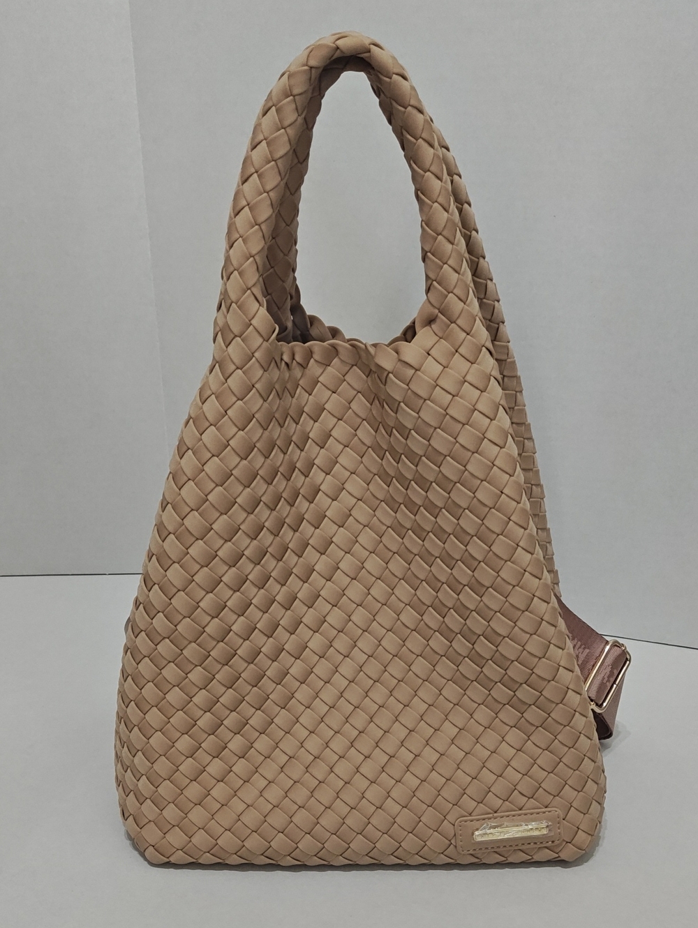 STEVE MADDEN Braided Taupe Shoulder Bag with Removable Strap - Picture 5 of 5